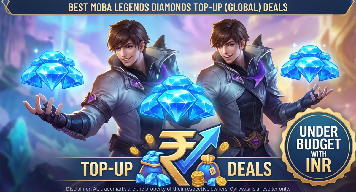 Moba Legends Diamonds global top-up deals under budget with INR gaming banner