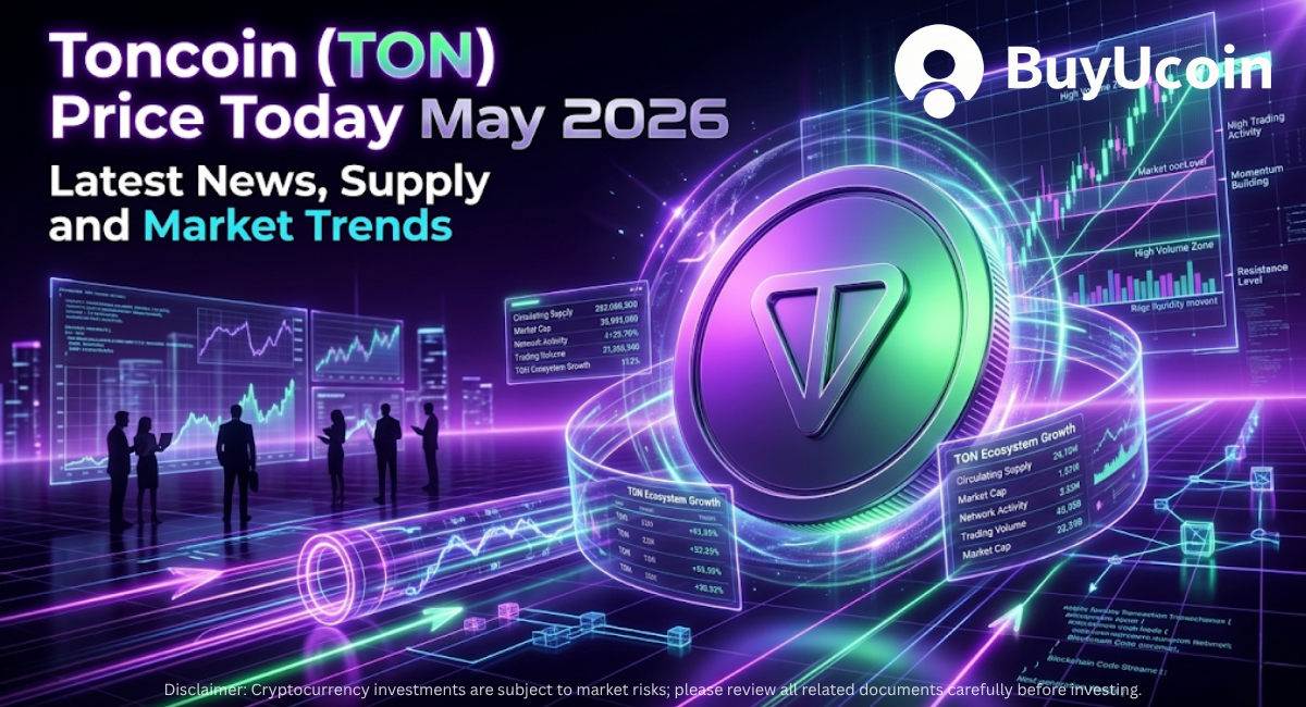 Toncoin (TON) – Toncoin (TON) price trends illustration featuring futuristic trading charts, market analytics, and crypto insights for May 2026.
