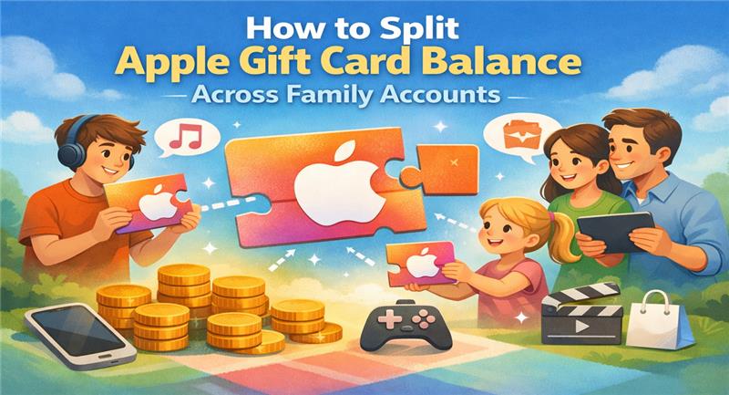 showing apple gift card balance shared across family accounts