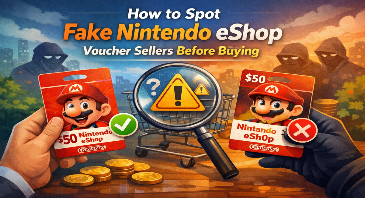  Fake vs real Nintendo eShop gift card scam warning