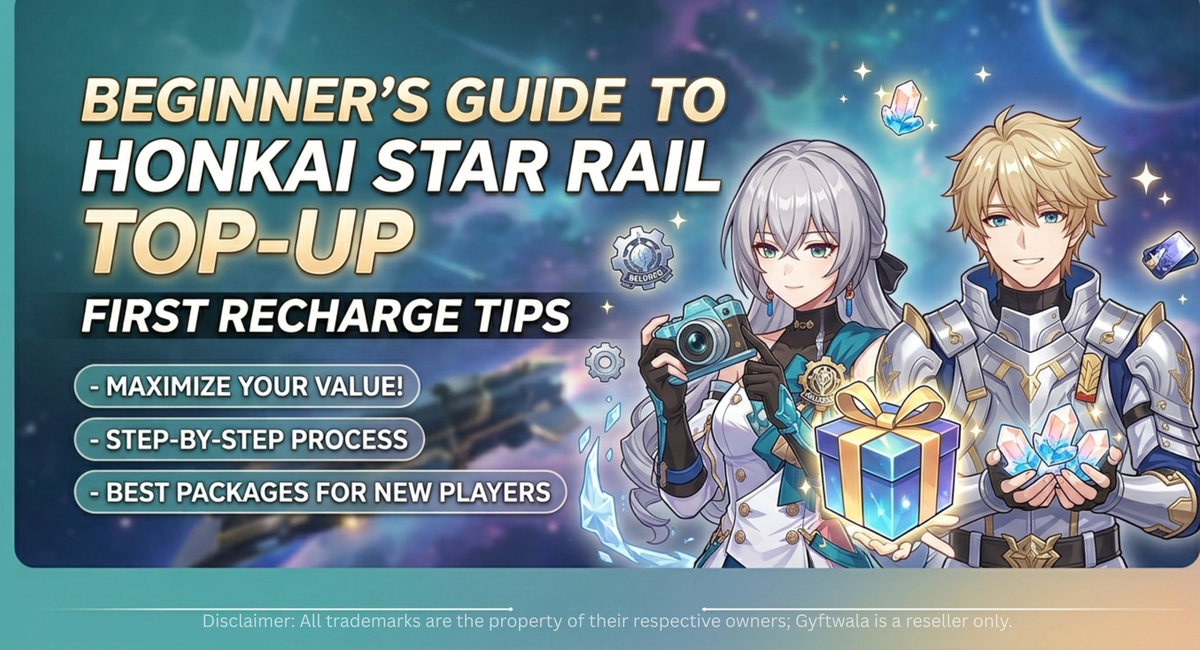 Beginner’s guide to Honkai Star Rail top-up banner showing first recharge tips and new player reward