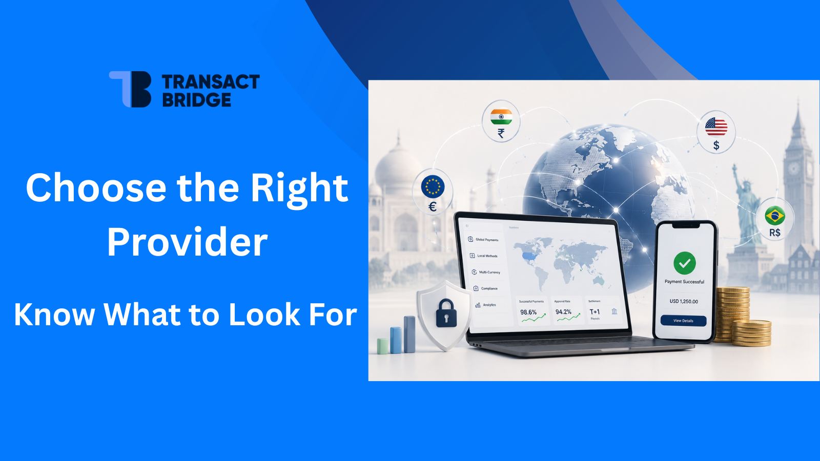 Choose the right payment provider for global payments, with multi-currency transactions, security, compliance, and payment success tracking.