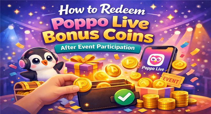 Redeeming Poppo Live bonus coins after event participation